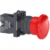 XA2ES542 - BOTAO 22MM PLASTICO SOCO EMERGENCIA D40MM GIRAR VERMELHO 1NF SCHNEIDER 0621